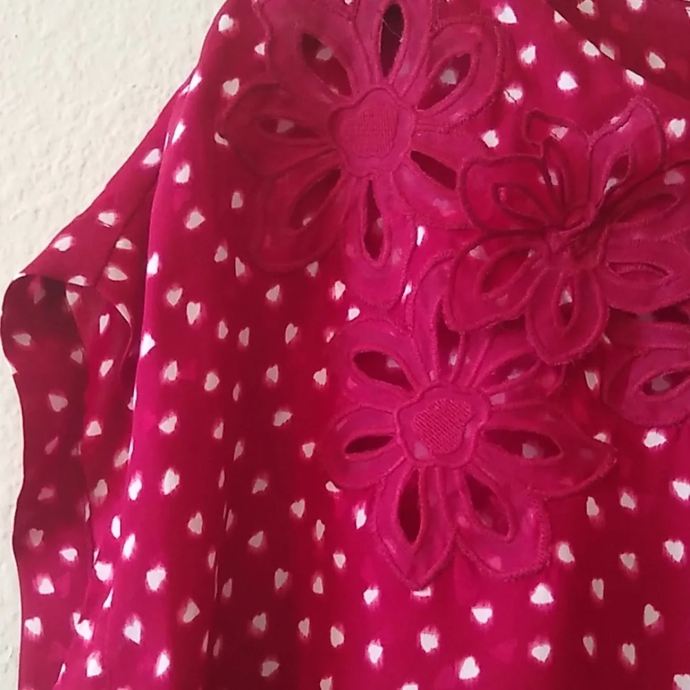 Rebecca Taylor Red Floral Eyelet Top - Picture 6 of 9